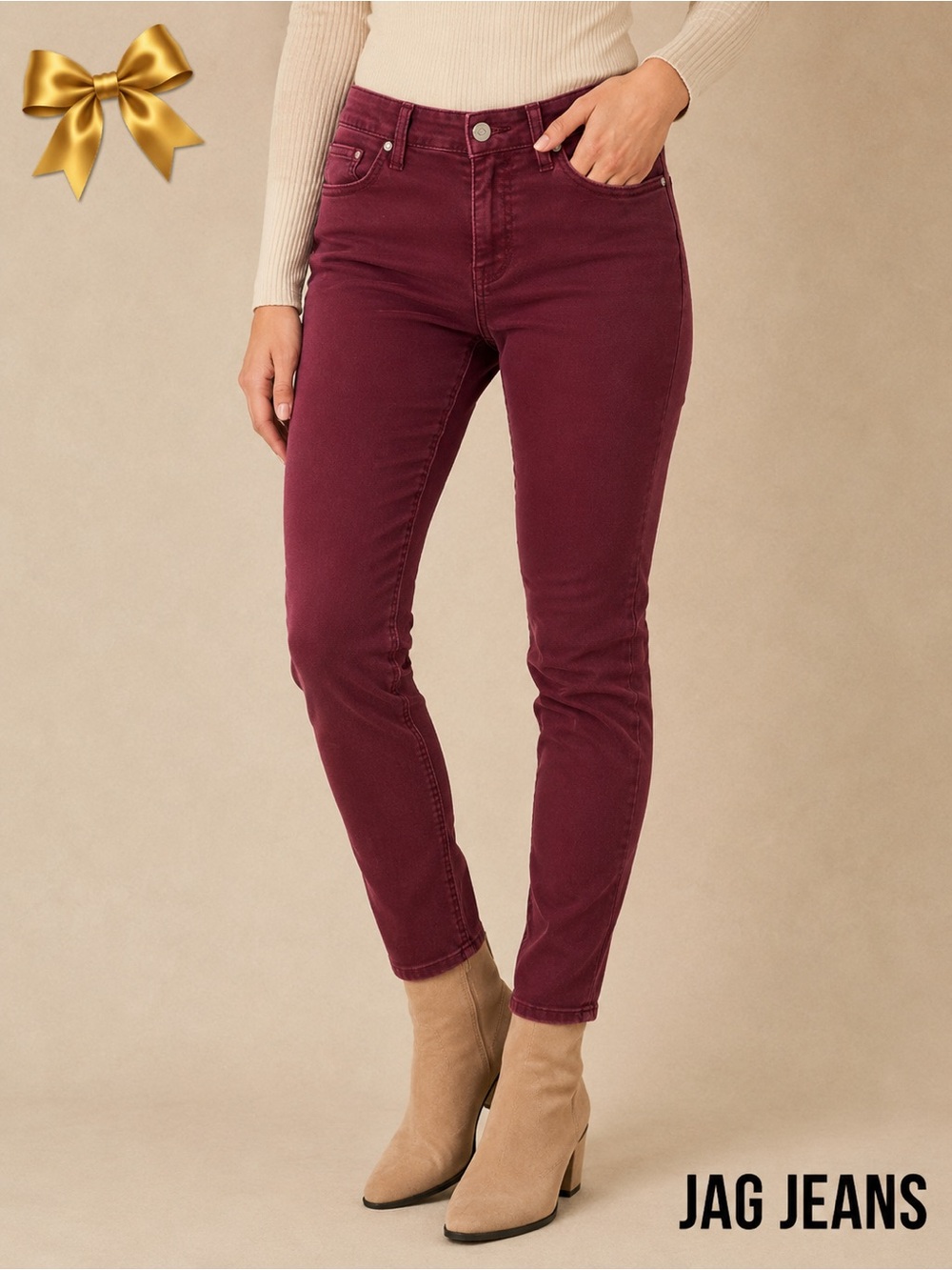 Jag Burgundy Corduroy Skinny Pants 6